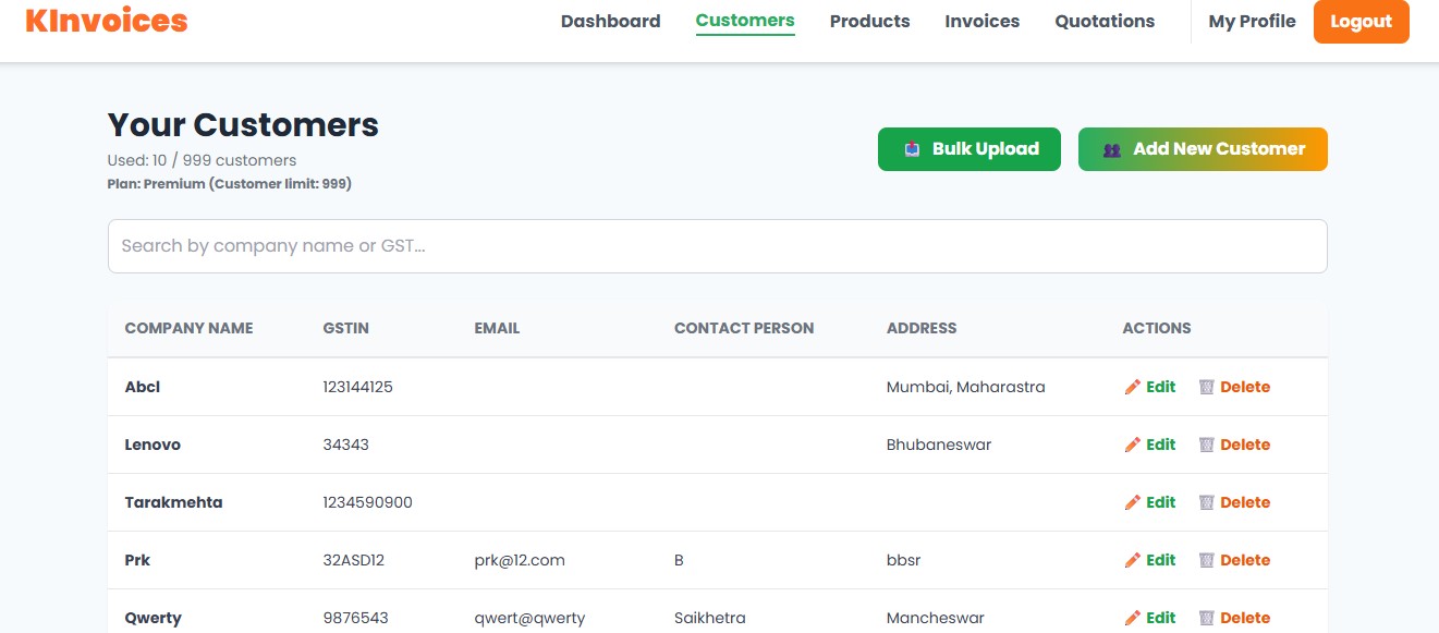 CRM Interface