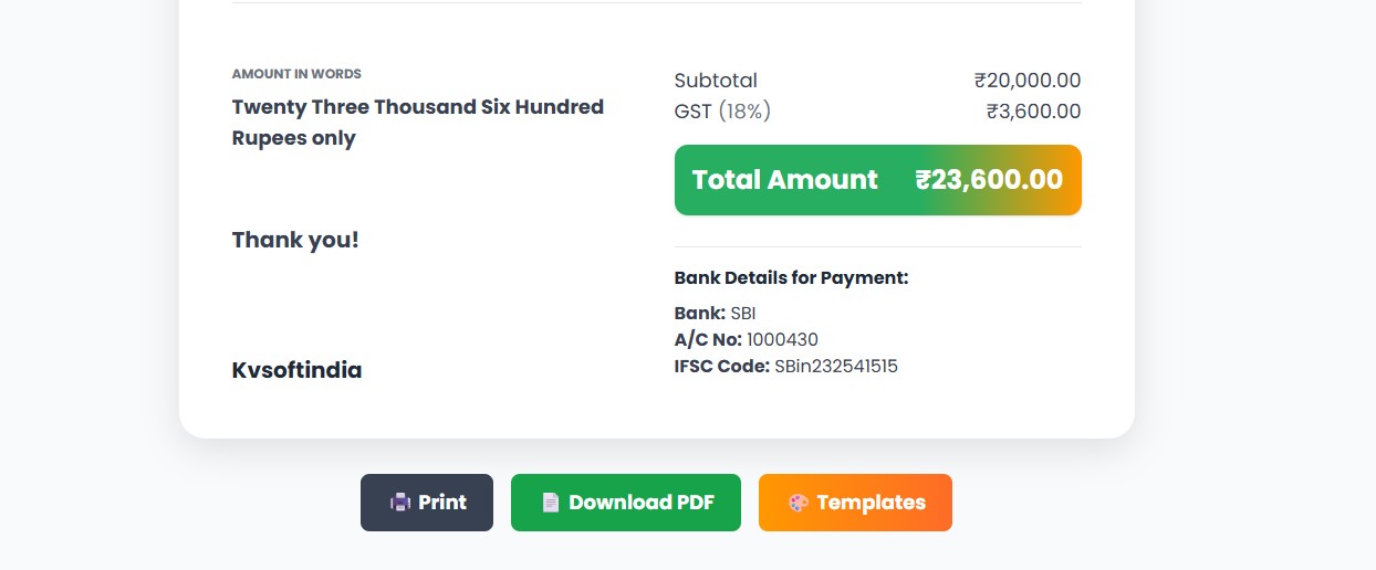 Instant PDF Export Interface